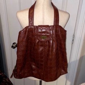 unique Brown Tote/Hobo W:Bracelet Handle Purse!